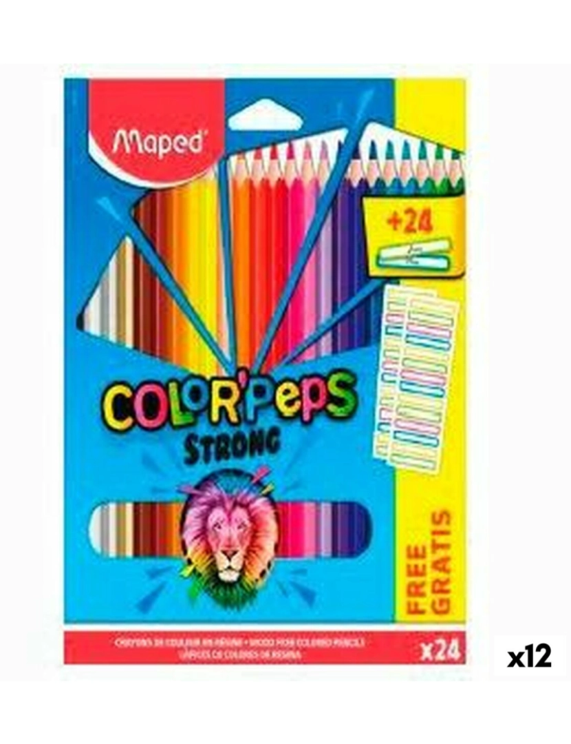 Maped - Lápis de cores Maped Color' Peps Multicolor 24 Peças (12 Unidades)