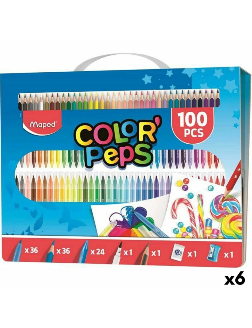 imagem de Lápis de cores Maped Multicolor 100 Peças (6 Unidades)1