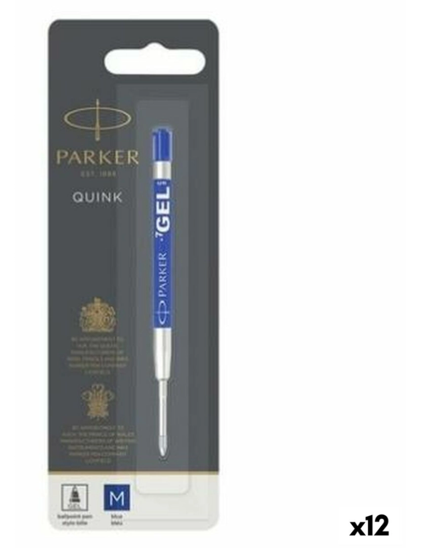 Parker - Caneta sobresselente Parker Quink Flow Azul (12 Unidades)