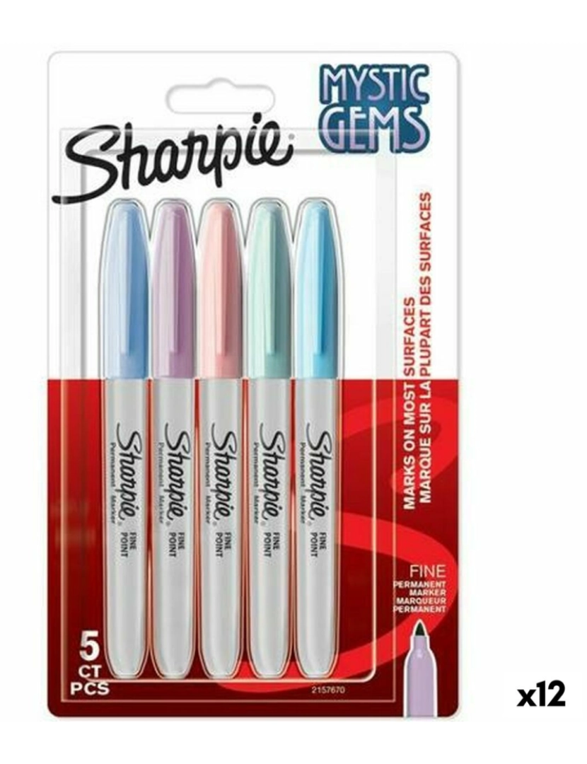 Sharpie - Conjunto de Canetas de Feltro Sharpie Mystic Gems Multicolor 5 Peças (12 Unidades)