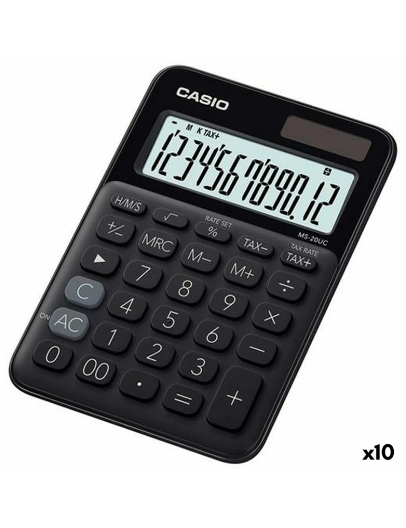 Casio - Calculadora Casio MS-20UC 2,3 x 10,5 x 14,95 cm Preto (10 Unidades)
