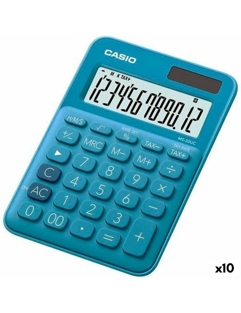 Casio - Calculadora Casio MS-20UC 2,3 x 10,5 x 14,95 cm Azul (10 Unidades)