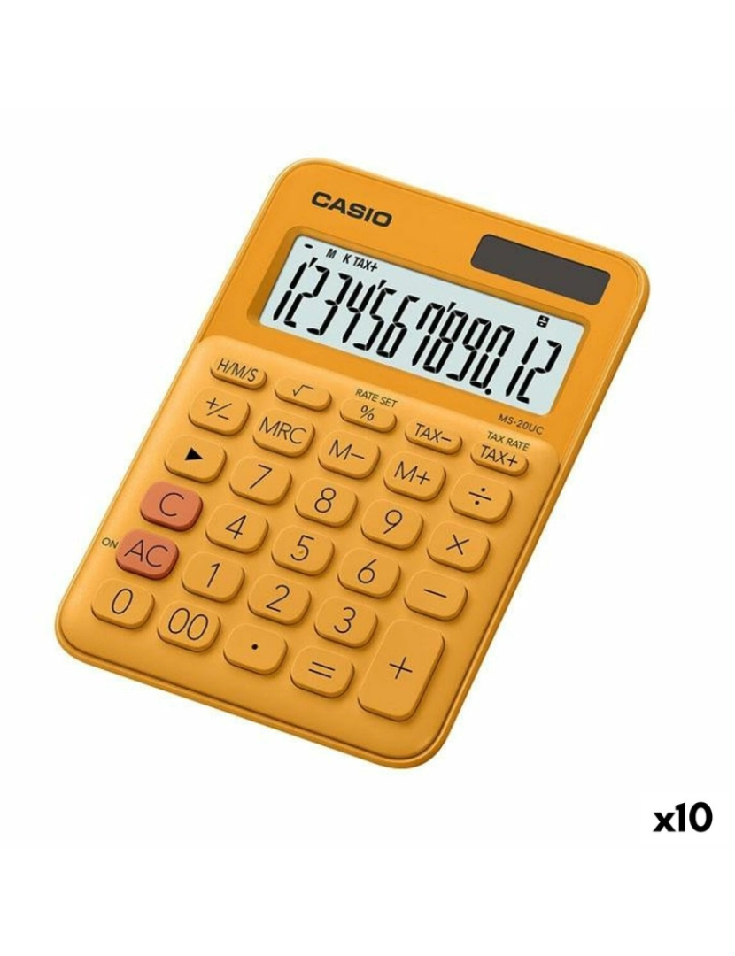 Casio - Calculadora Casio MS-20UC 2,3 x 10,5 x 14,95 cm Laranja (10 Unidades)
