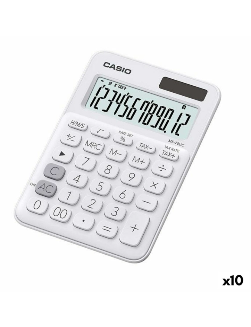 Casio - Calculadora Casio MS-20UC Branco 2,3 x 10,5 x 14,95 cm (10 Unidades)