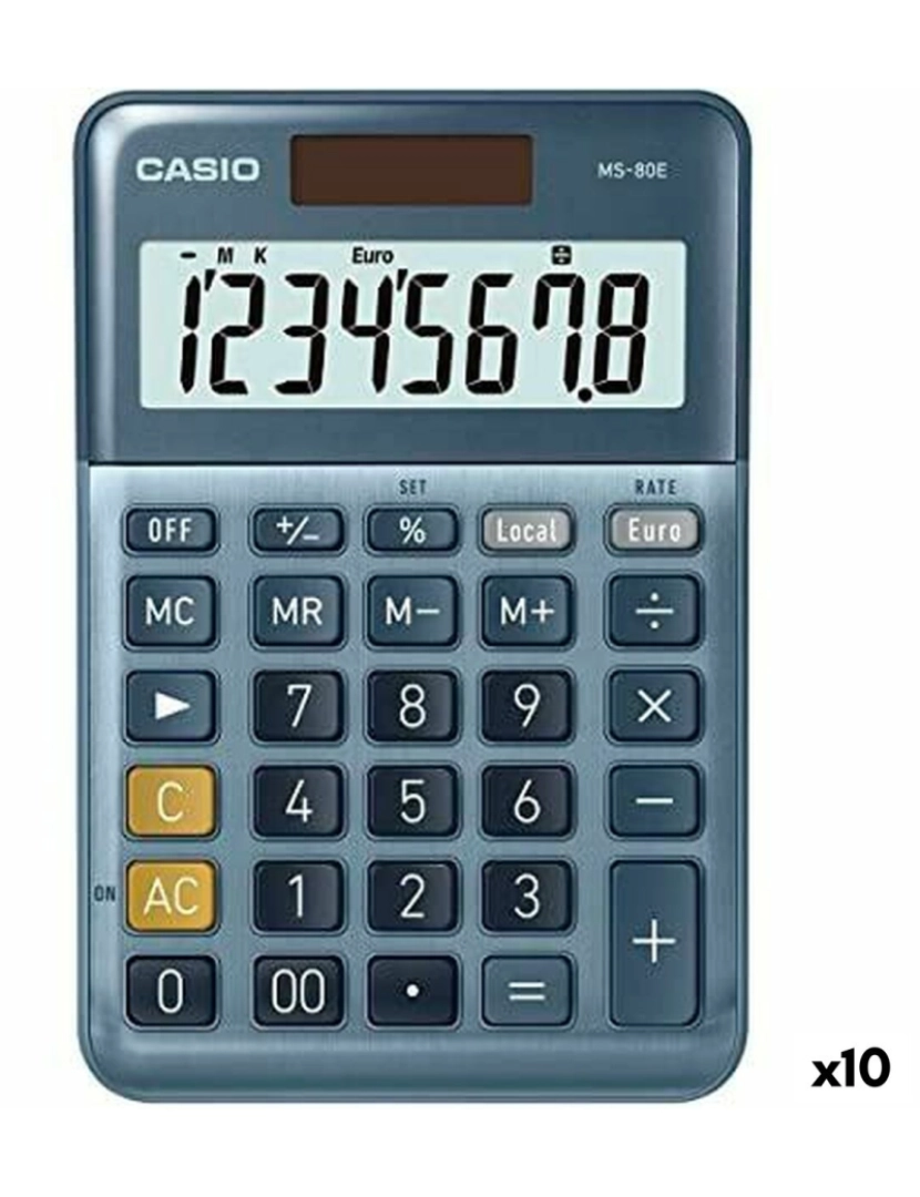 Casio - Calculadora Casio MS-80E Azul (10 Unidades)
