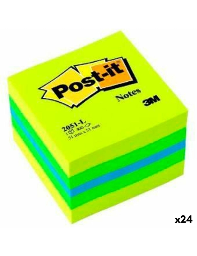 Post-It - Notas Adesivas Post-it 2051-L Multicolor 5,1 x 5,1 cm (24 Unidades)