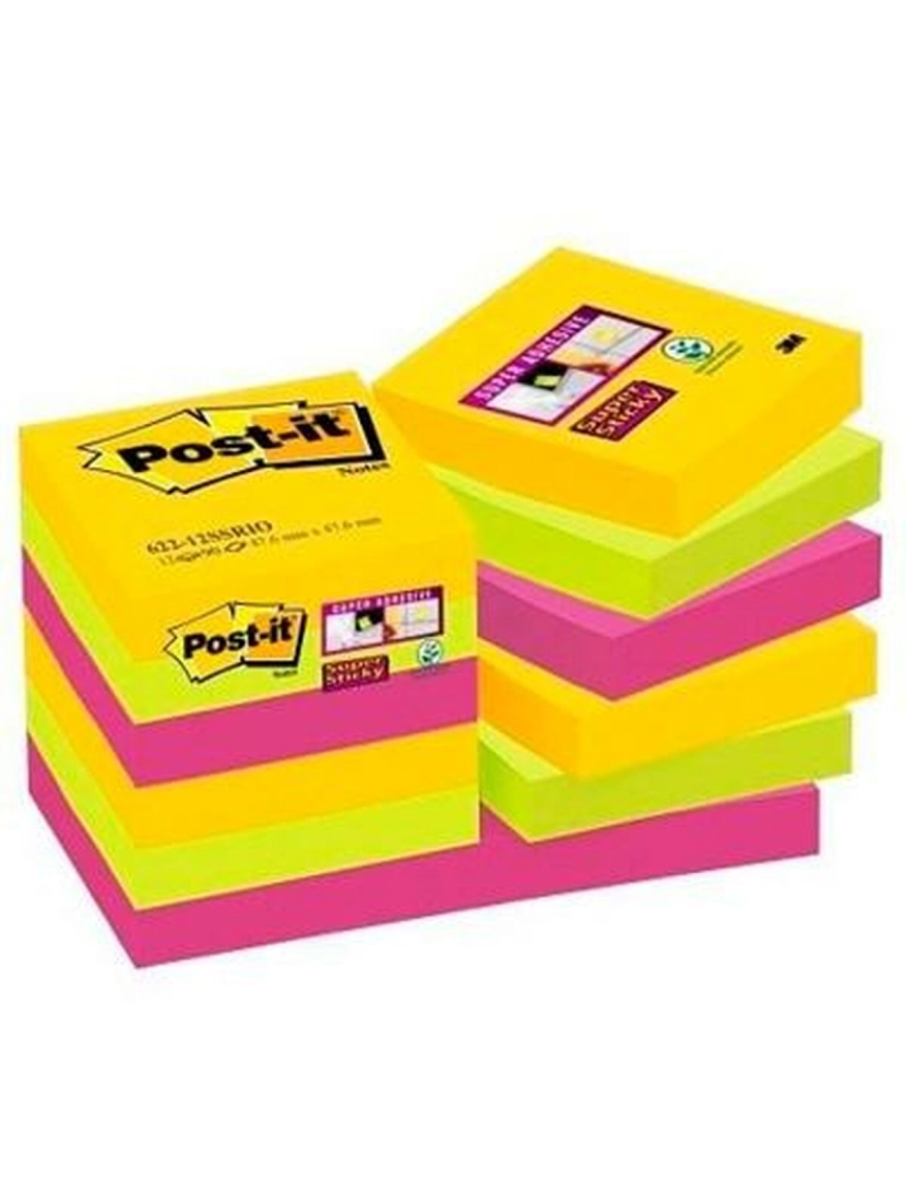 imagem de Conjunto de Notas Adesivas Post-it Super Sticky Multicolor 47,6 x 47,6 mm (3 Unidades)2