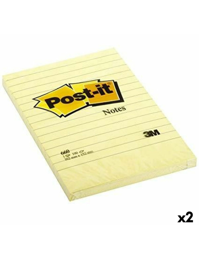 Post-It - Notas Adesivas Post-it XL 15,2 x 10,2 cm Amarelo (2 Unidades)