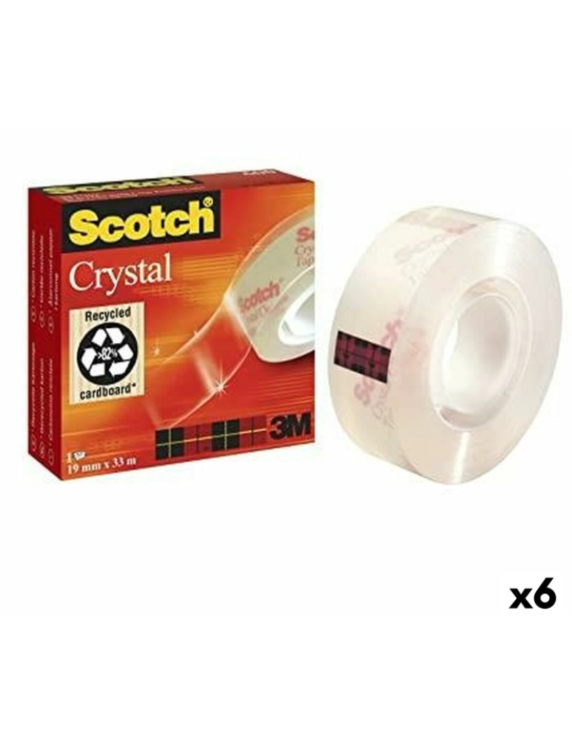 Scotch - Fita Adesiva Scotch Crystal 19 mm x 33 m Transparente (6 Unidades)