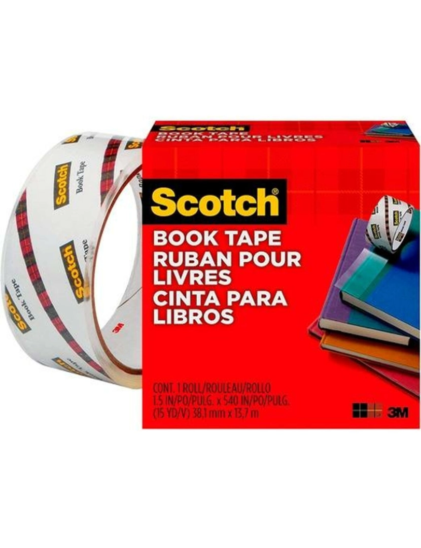 imagem de Fita Adesiva Scotch 38,1 mm x 13,7 m Transparente Polipropileno (12 Unidades)2