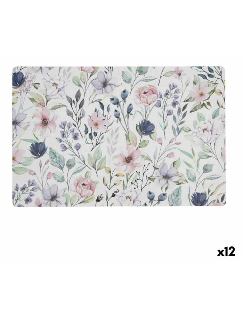 imagem de Individuais Quid Habitat Bloemen Plástico Multicolor 43 x 28 cm (Pack 12x)2