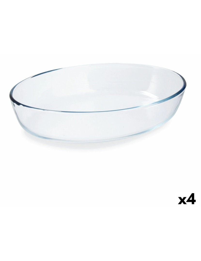 Pyrex - Travessa para o Forno Pyrex Classic Ovalada 30 x 21 x 7 cm Transparente Vidro (4 Unidades)