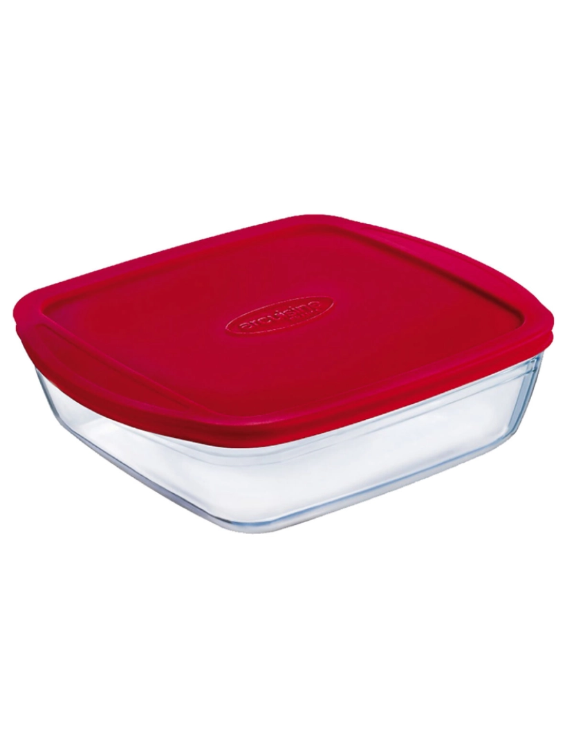 imagem de Lancheira Retangular com Tampa Ô Cuisine Cook&store Ocu Vermelho 2,5 L 28 x 20 x 8 cm Silicone Vidro (5 Unidades)2