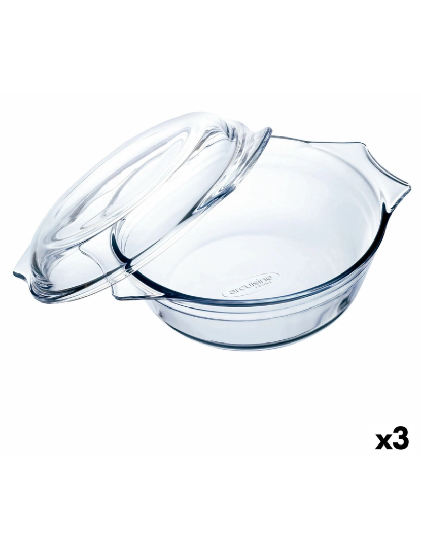 imagem de Travessa para o Forno Ô Cuisine Ocuisine Vidrio Com tampa Transparente Vidro 27 x 24 x 11 cm (3 Unidades)1