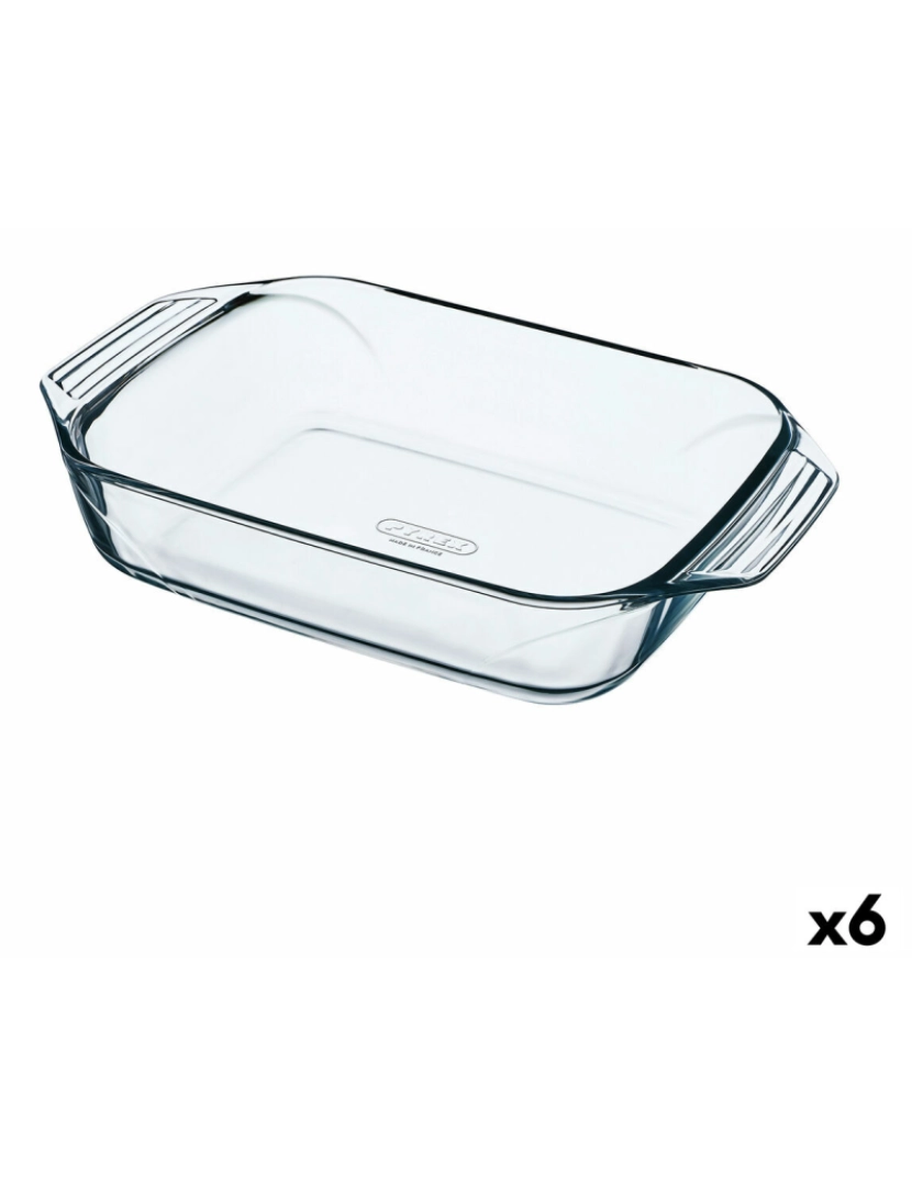 Pyrex - Travessa para o Forno Pyrex Irresistible Retangular 35 x 23,1 x 6,5 cm Transparente Vidro 6 Unidades