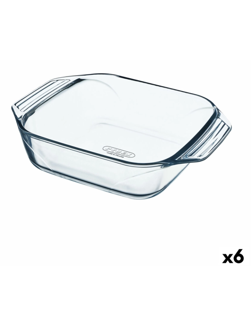 Pyrex - Recipiente de Cozinha Pyrex Irresistible Quadrado Transparente Vidro 6 Unidades 29,2 x 22,7 x 6,8 cm