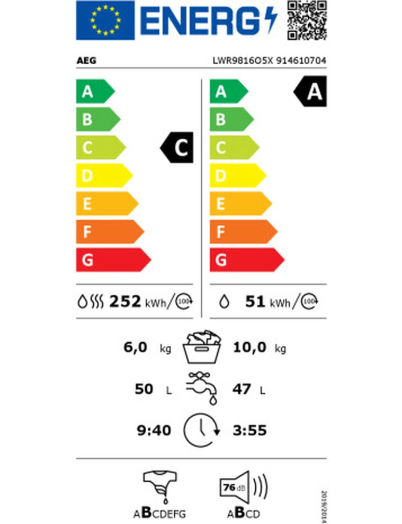 imagem de Máquina de lavar e secar AEG LWR9816O5X2