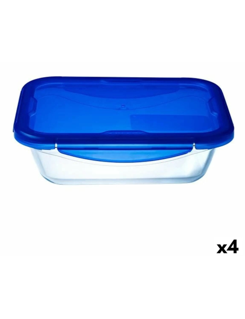 imagem de Lancheira Hermética Pyrex Cook&go 30 x 23 cm 3,3 L Retangular Azul Vidro (4 Unidades)1