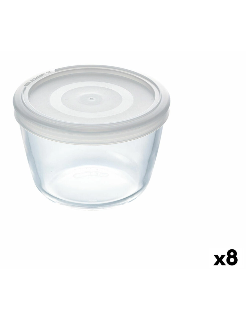 Pyrex - Lancheira Redonda com Tampa Pyrex Cook&freeze 600 ml 12 x 12 x 9 cm Transparente Vidro Silicone (8 Unidades)