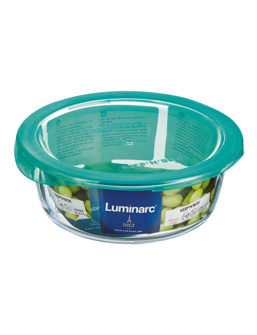 imagem de Lancheira Redonda com Tampa Luminarc Keep'n Lagon 920 ml 15,6 x 6,6 cm Turquesa Vidro (6 Unidades)2