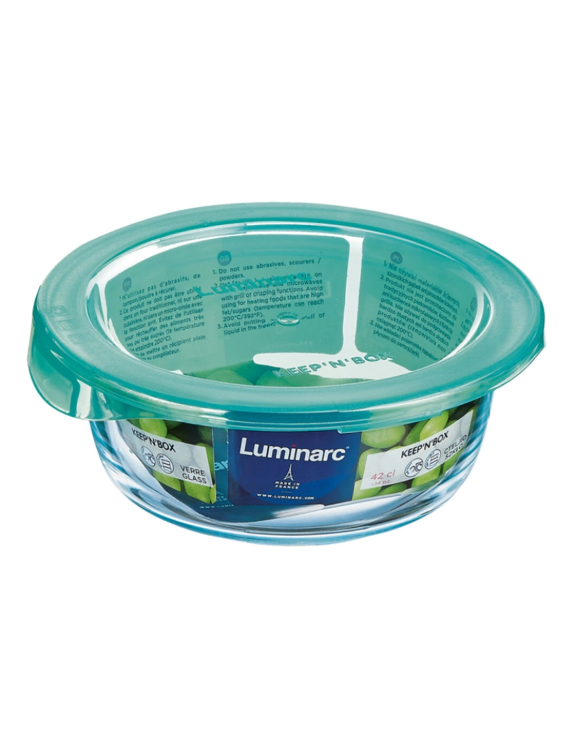 imagem de Lancheira Redonda com Tampa Luminarc Keep'n Lagon Turquesa 420 ml 11,5 x 5,4 cm Vidro (6 Unidades)2