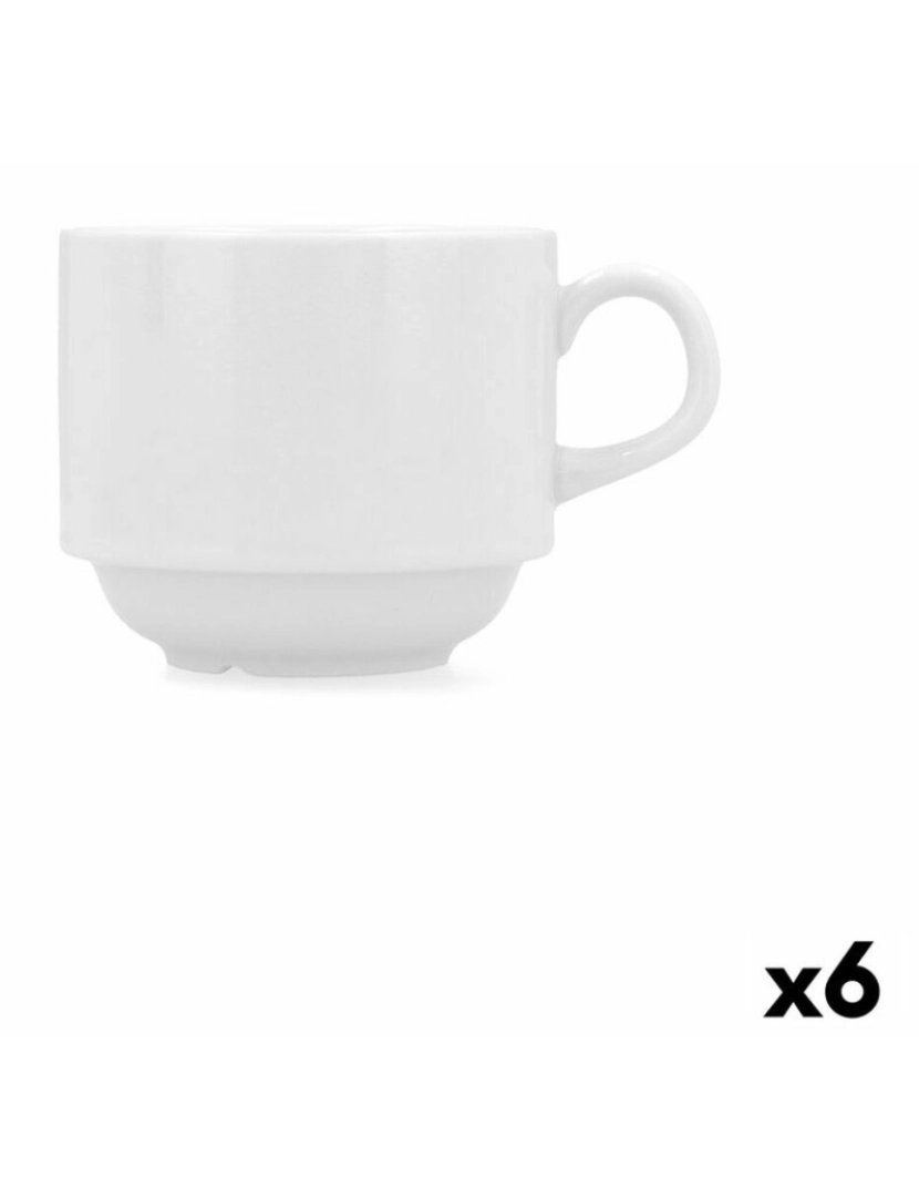 imagem de Chávena para Infusão Bidasoa Glacial Branco Cerâmica 250 ml (6 Unidades) (Pack 6x)2