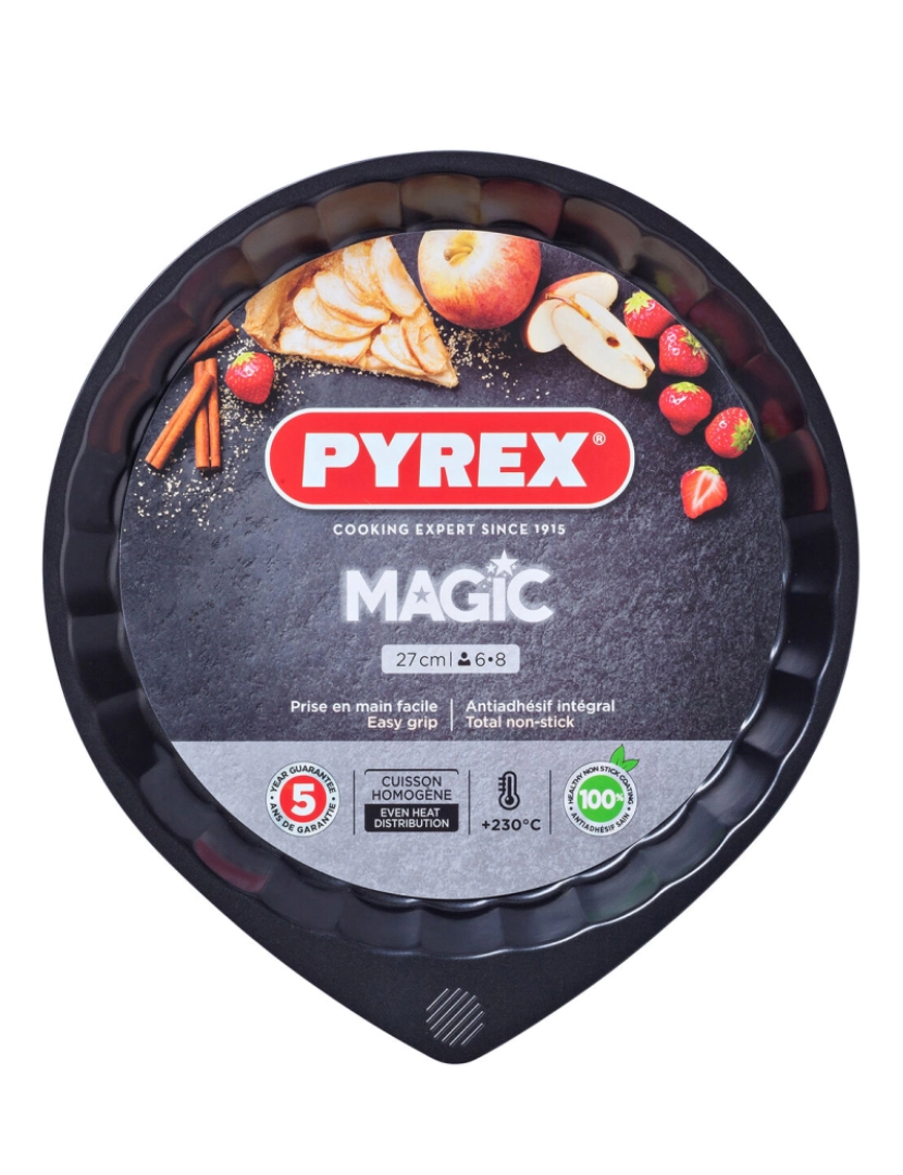 imagem de Molde para o Forno Pyrex Magic Redondo Preto Plano Ø 27 cm (6 Unidades)2