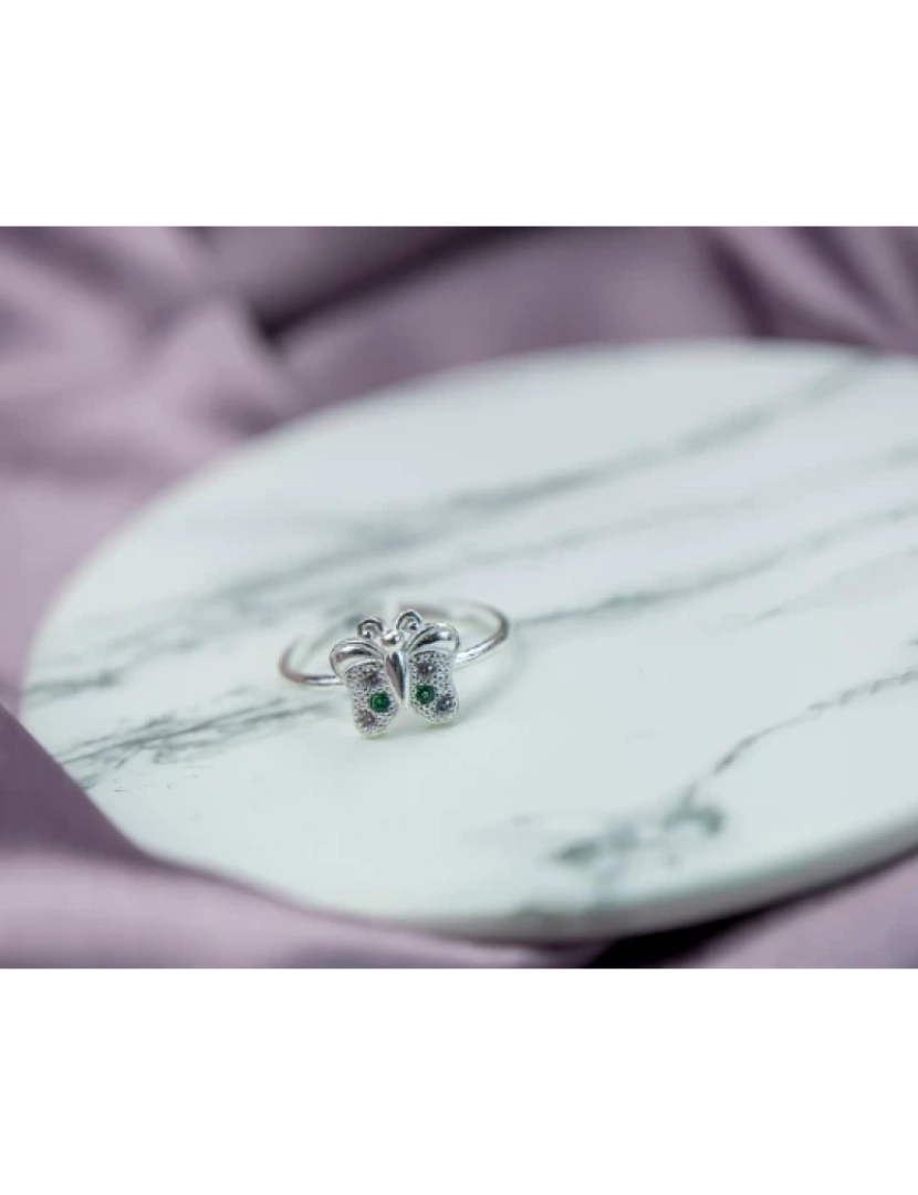 imagem de Anel de borboleta de prata esterlina ajustável para mulheres2
