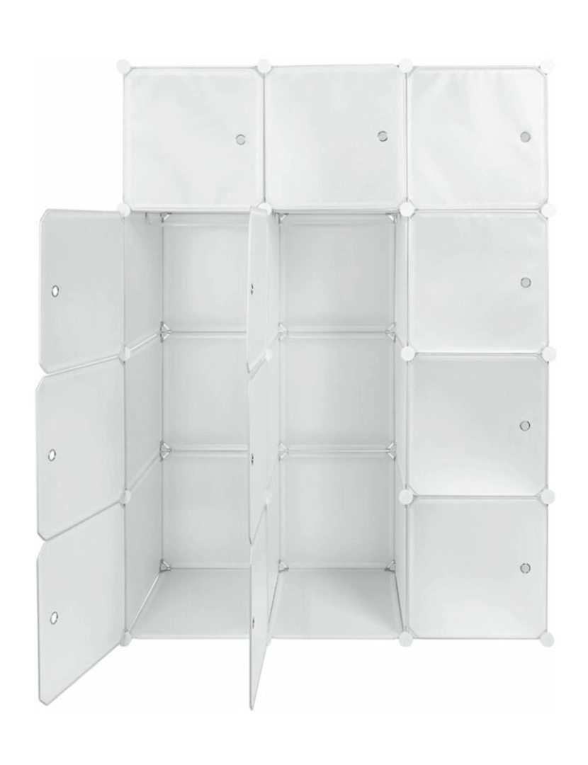 imagem de Guarda-roupa Elite Cube Caixa Personalizável 12 Cubos/Portas 147x111x37cm Branco2