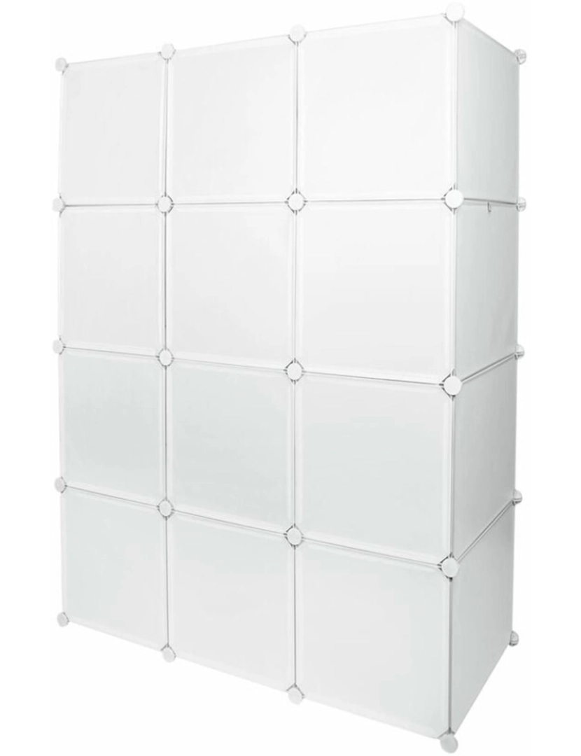 imagem de Guarda-roupa Elite Cube Caixa Personalizável 12 Cubos/Portas 147x111x37cm Branco3