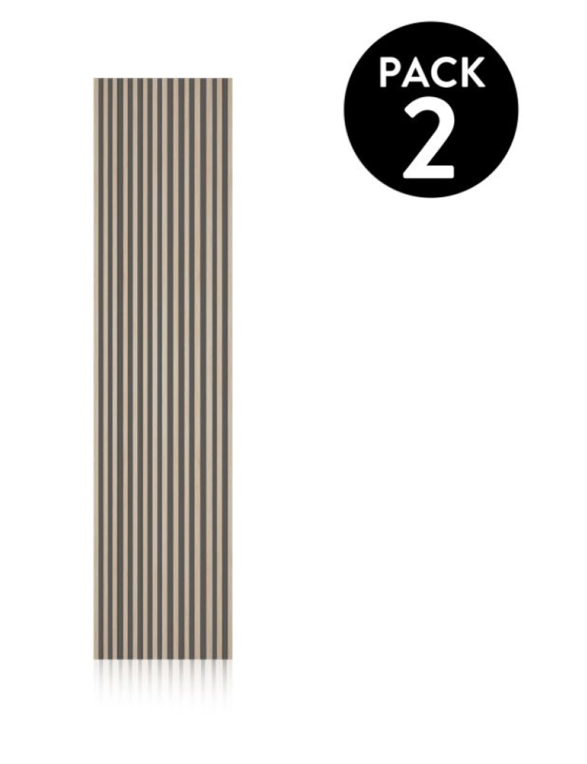 Duehome - Embalagem 2 painéis acústicos Noiseless 240 Roble Gris 60 x 240 x 2,2 cm
