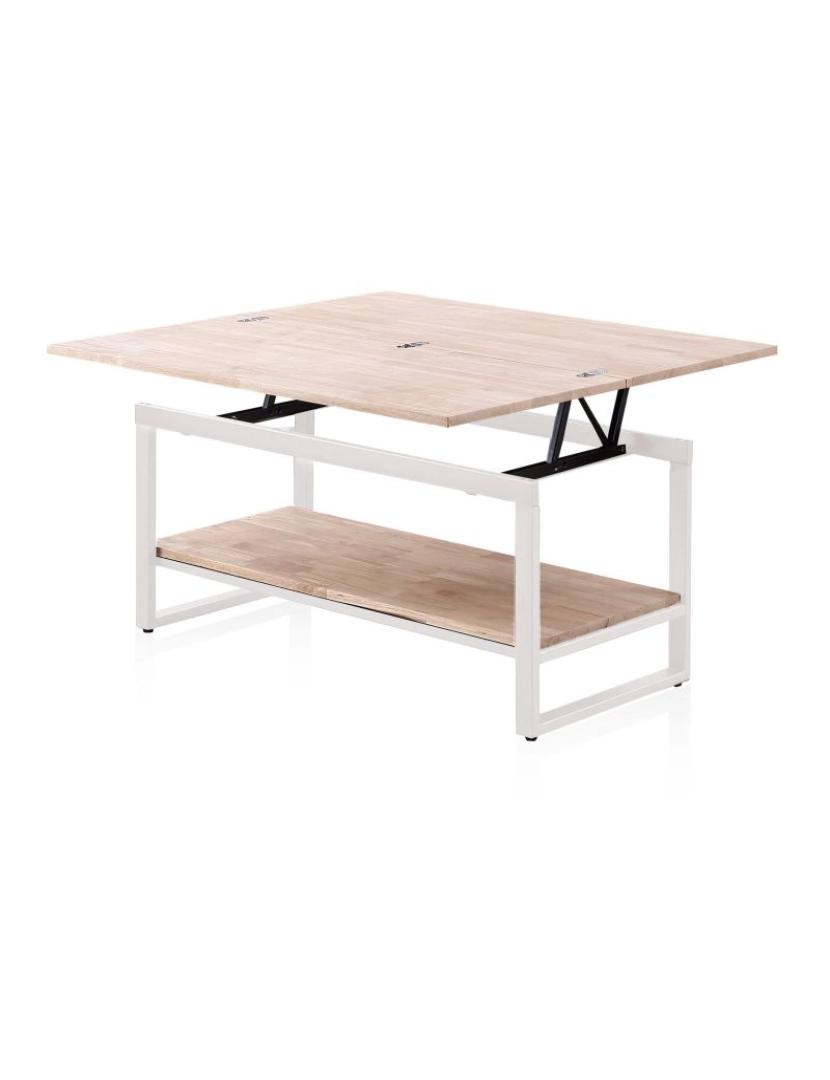 imagem de Mesa de centro extensível Rens Blanco - Roble 100 x 62 x cm1