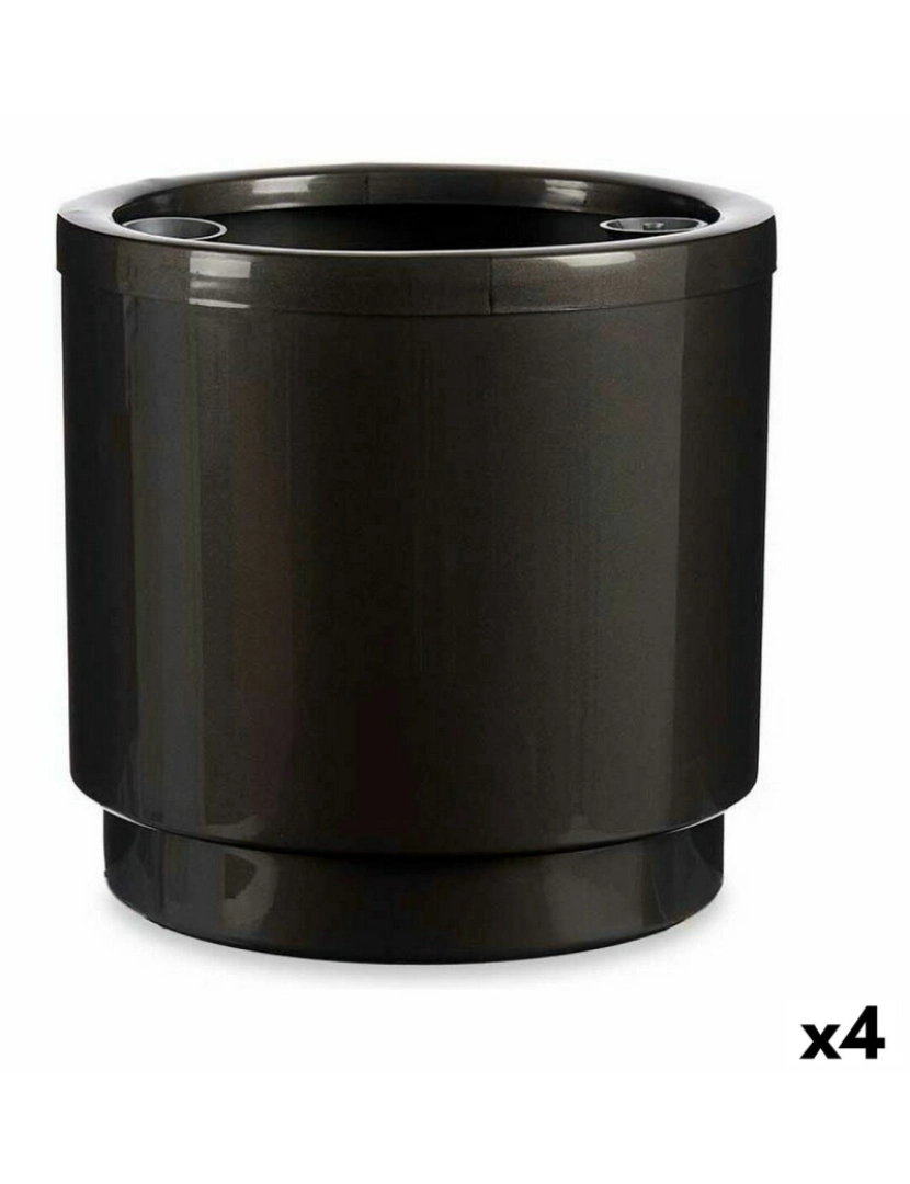 Ibergarden - Vaso Autoirrigável Antracite Polipropileno (32,5 x 30,5  x 32,5 cm) (4 Unidades)