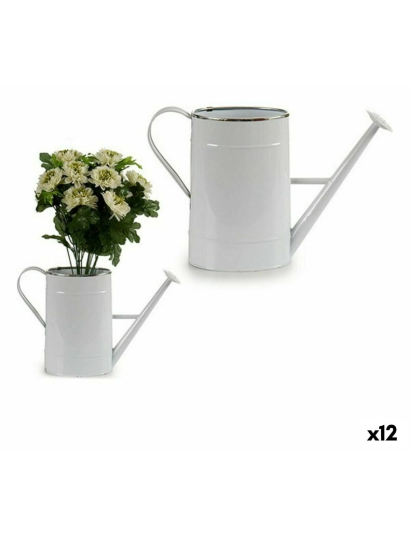 Ibergarden - Regador decorativo Metal Branco Prateado (10,5 x 22,5 x 38 cm) (12 Unidades)