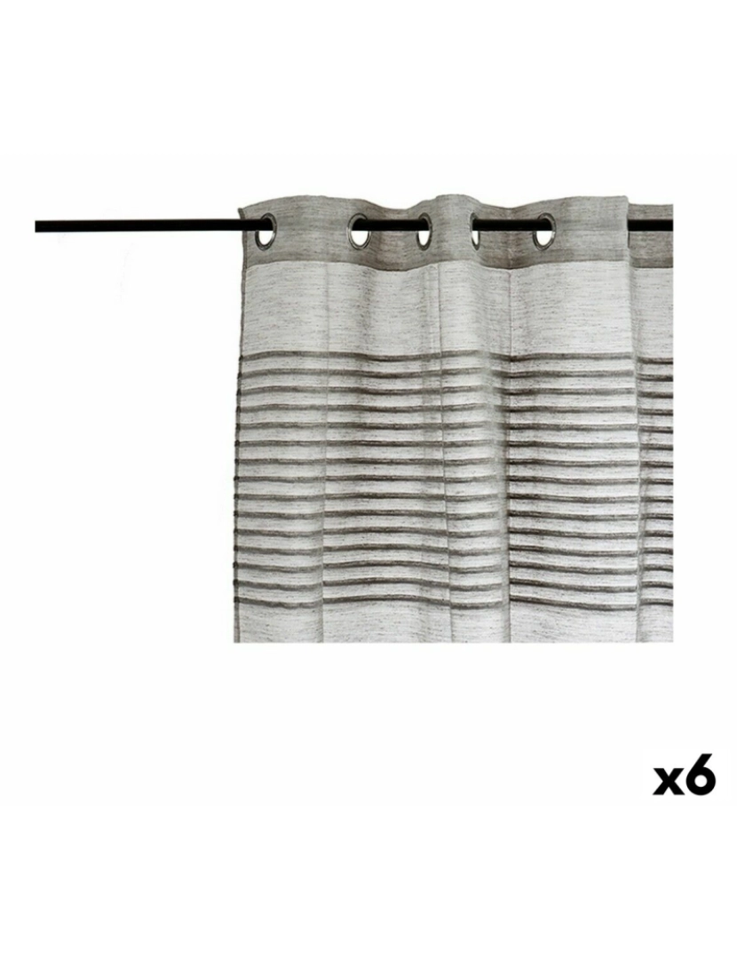 Gift Decor - Cortina Riscas Cinzento escuro 6 Unidades (140 x 0,1 x 260 cm)