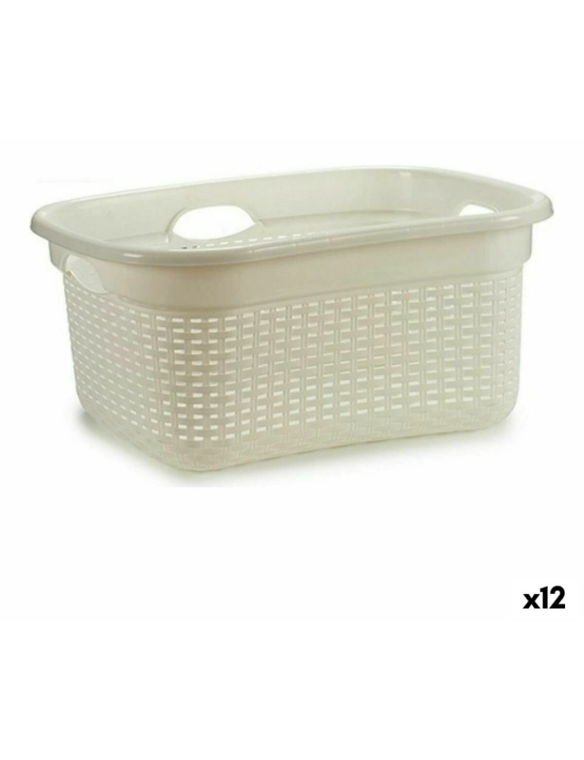 Kipit - Cesto Branco Plástico (42,5 x 25,5 x 63,5 cm) (12 Unidades)