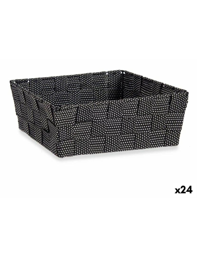 Kipit - Cabaz Entrançada Preto Tecido 2,4 L 20 x 8 x 24 cm (24 Unidades)
