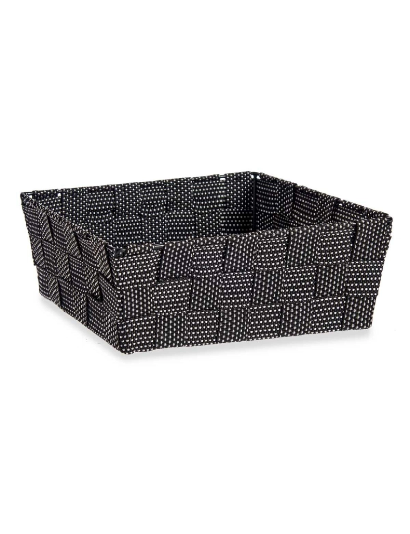 imagem de Cabaz Entrançada Preto Tecido 2,4 L 20 x 8 x 24 cm (24 Unidades)2