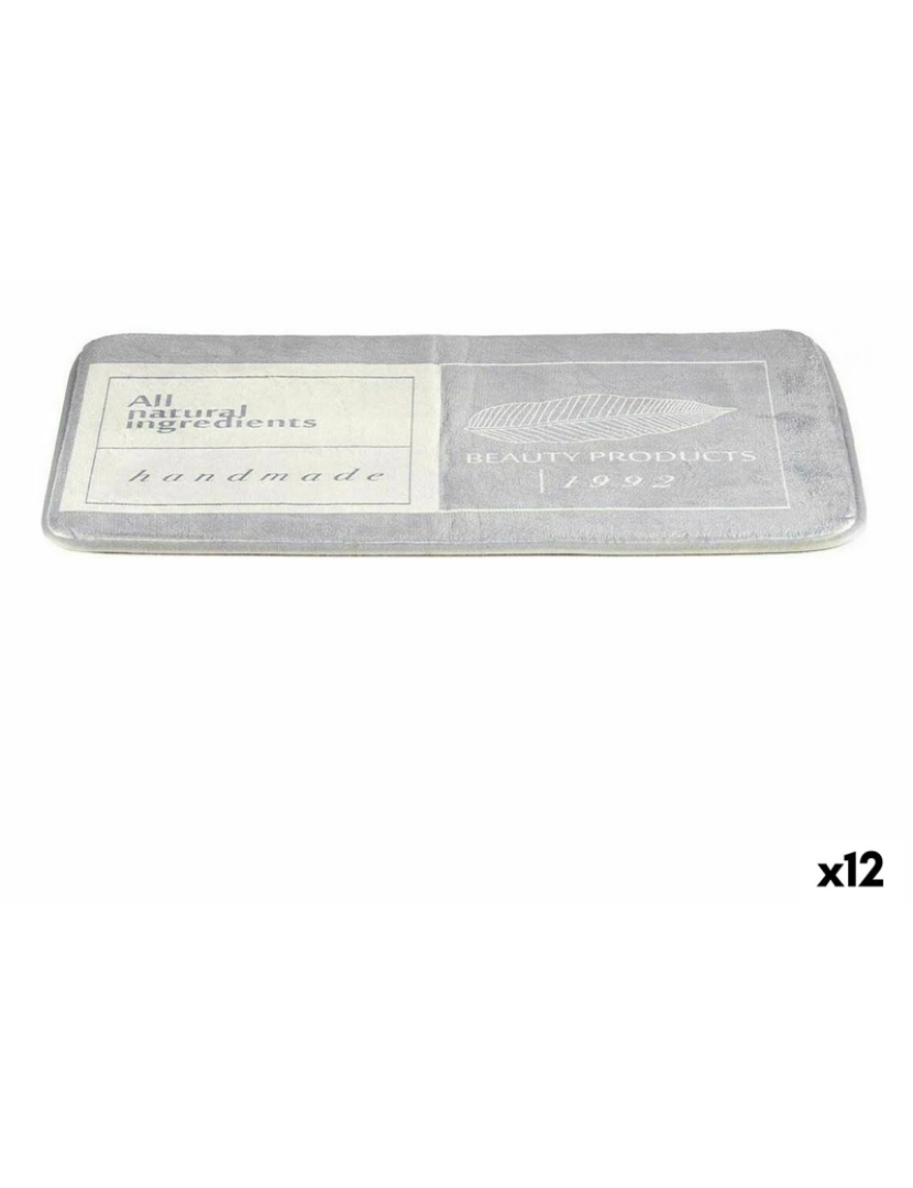 Berilo - Tapete de banho Beauty Products Cinzento Branco (40 x 1,5 x 60 cm) (12 Unidades)