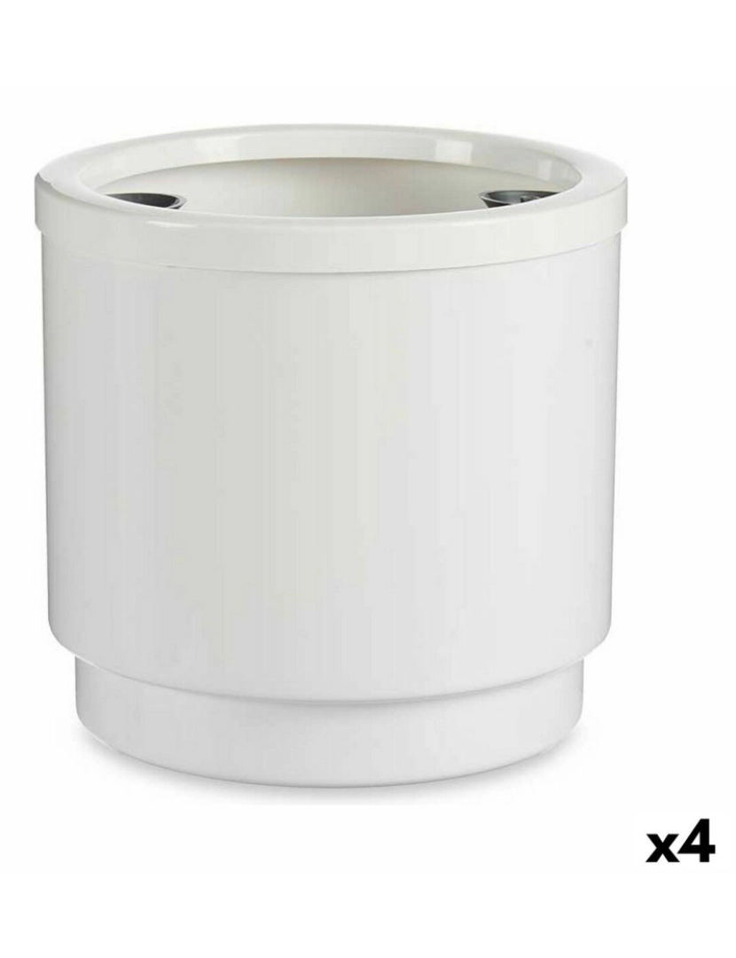 Ibergarden - Vaso Autoirrigável Branco Polipropileno (26 x 25 x 26 cm) (4 Unidades)