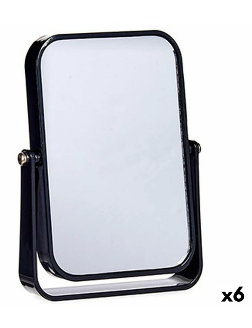 Berilo - Espelho de Aumento Preto Cristal Plástico 2,5 x 19,5 x 16 cm (6 Unidades)