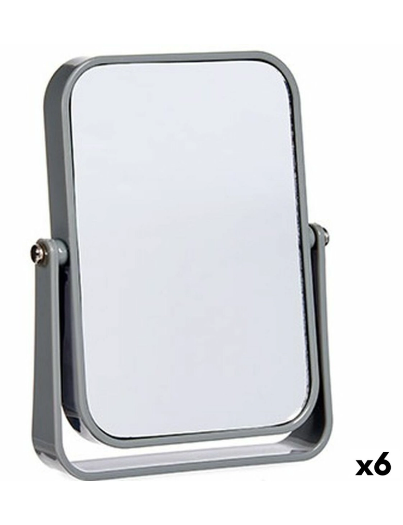 Berilo - Espelho de Aumento Cinzento Cristal Plástico 2,5 x 19,5 x 16 cm (6 Unidades)