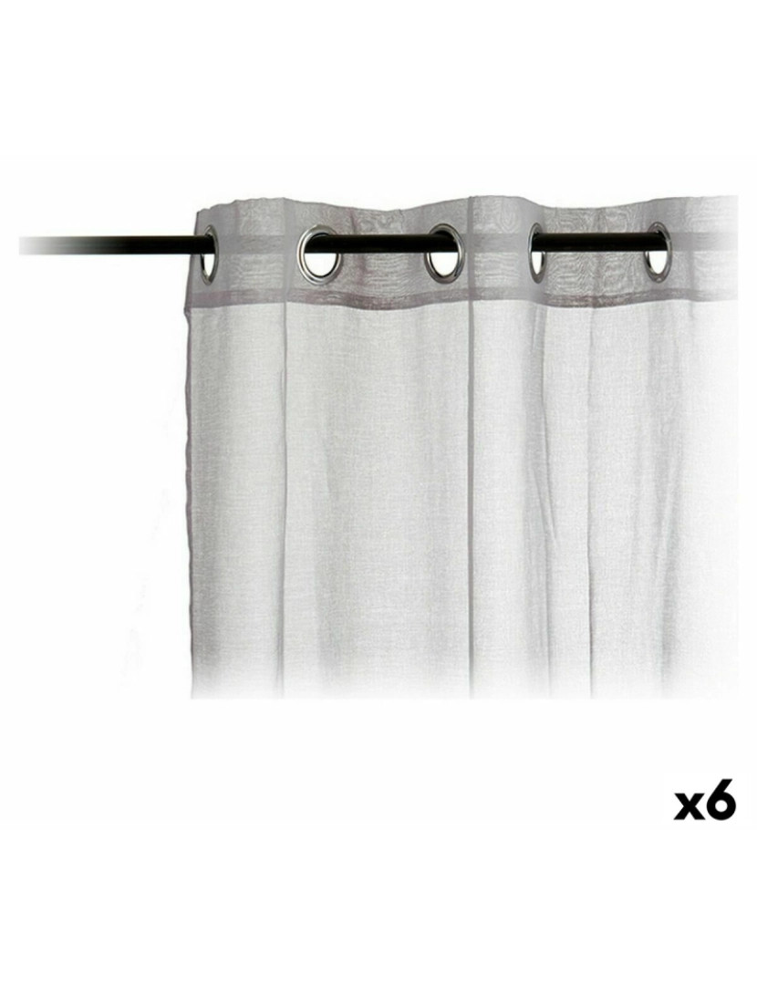 Gift Decor - Cortinas 140 x 260 cm Cinzento claro (6 Unidades)