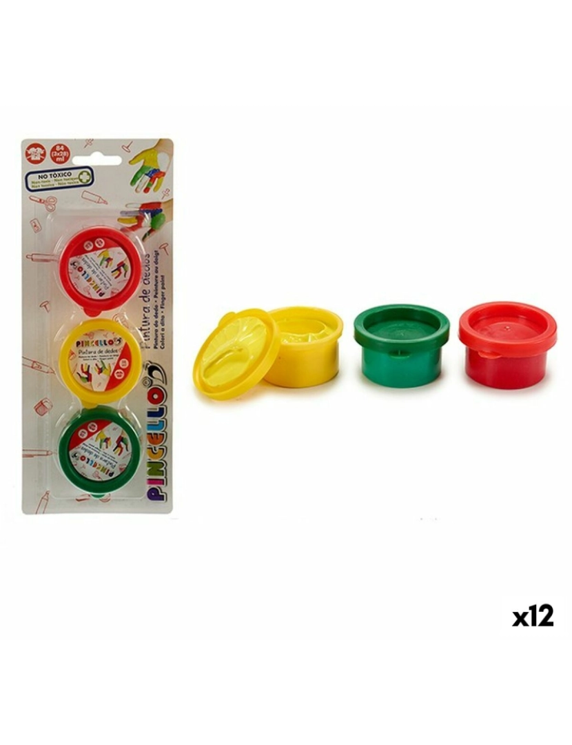 Pincello - Pintura de Dedos Conjunto Multicolor (12 Unidades)