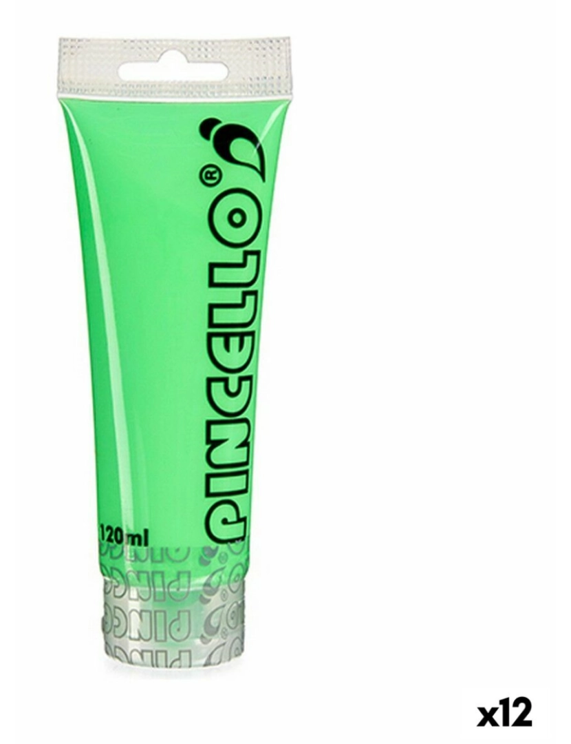 Pincello - Tinta acrílica Neon Verde 120 ml (12 Unidades)