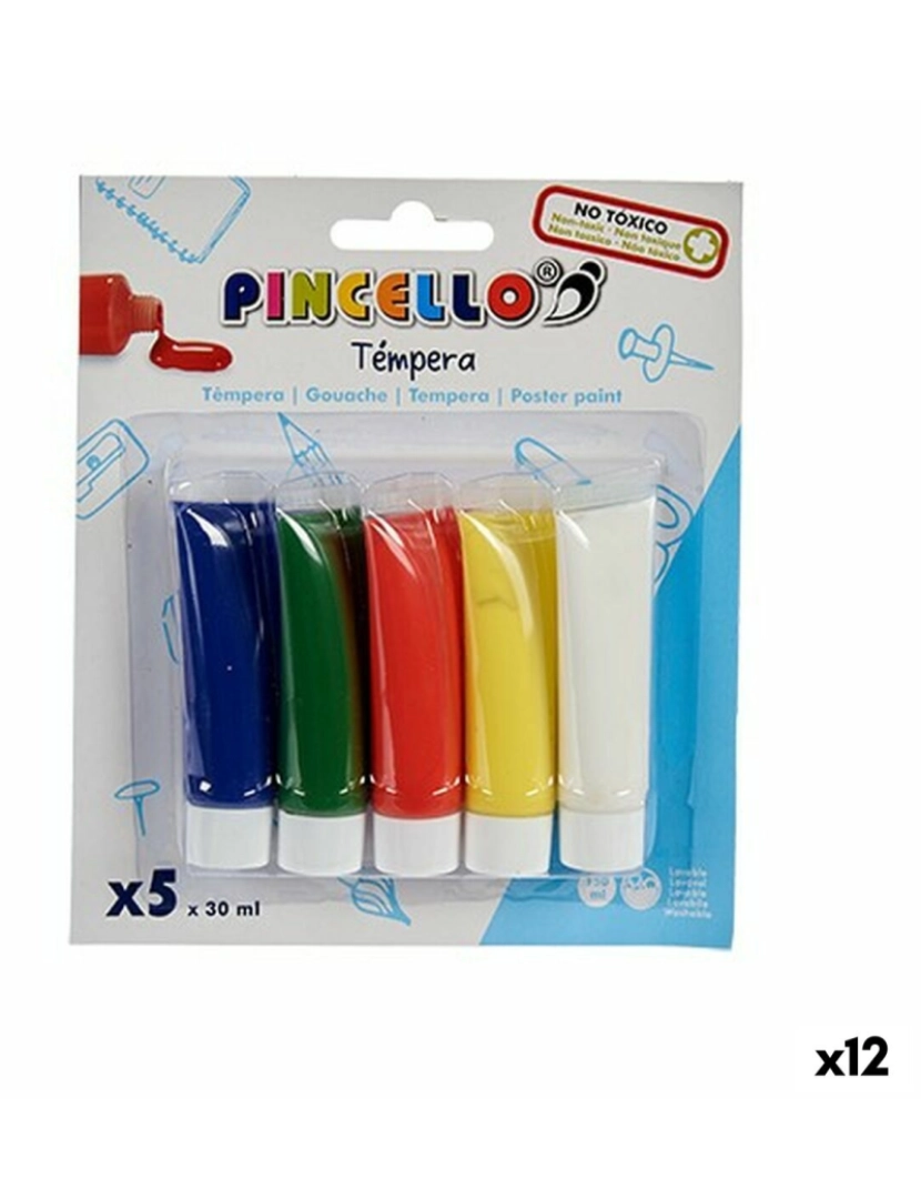 Pincello - Têmperas Multicolor 30 ml (12 Unidades)
