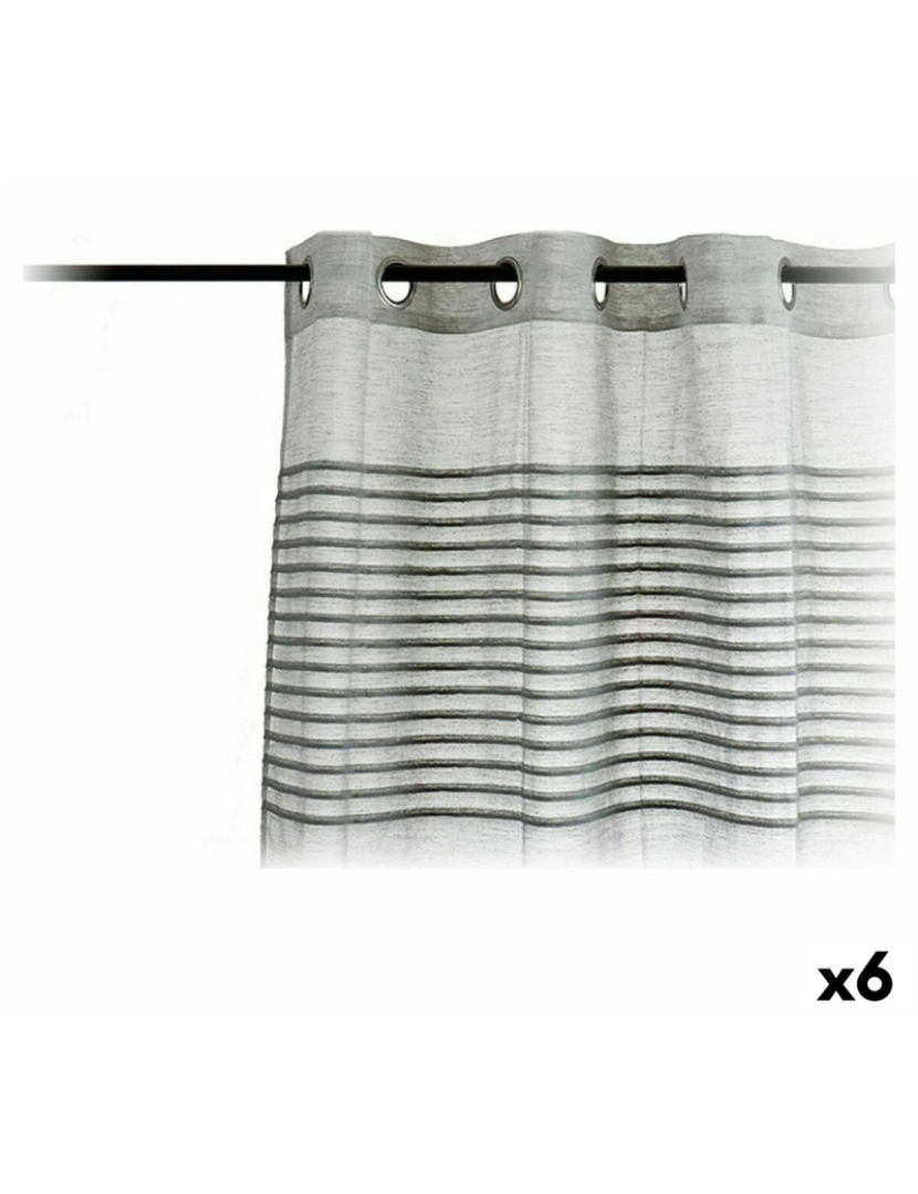 Gift Decor - Cortinas 140 x 260 cm Cinzento claro (6 Unidades)