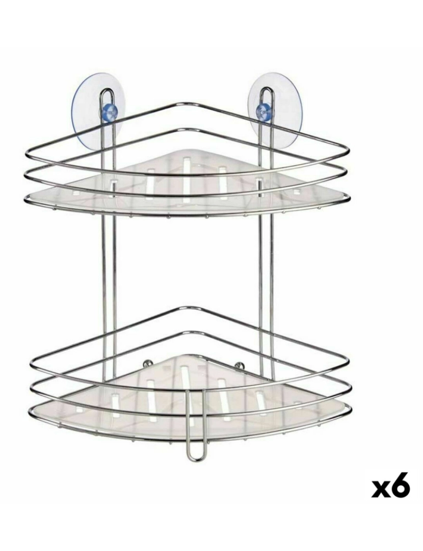 Berilo - Estante de Esquina De duche Transparente Cromo Plástico 26,9 x 26,5 x 19,8 cm (6 Unidades)