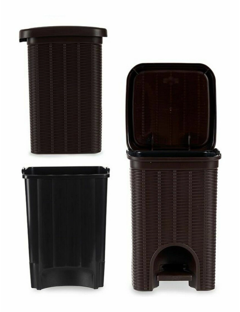 imagem de Papeleira com Pedal Stefanplast Elegance Castanho Plástico 6 L 20,5 x 28 x 20,5 cm (6 Unidades)3