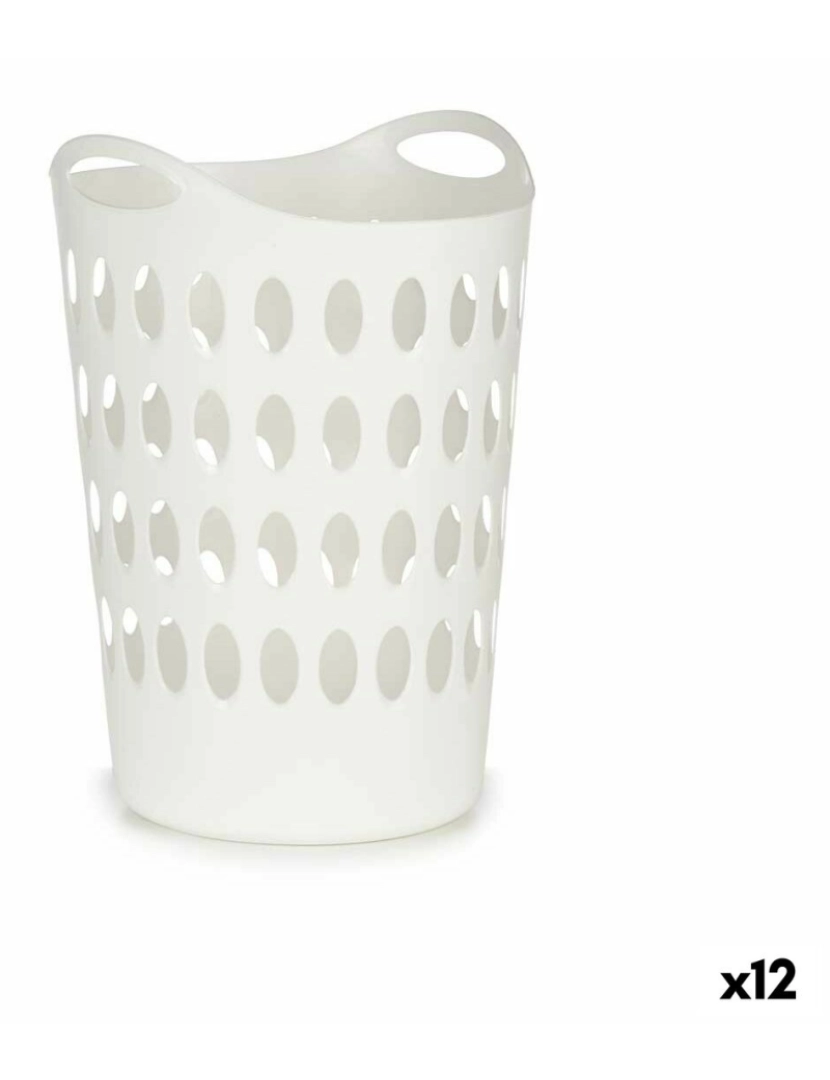 Kipit - Cesto da Roupa Branco Plástico 50 L 44 x 56 x 41 cm (12 Unidades)